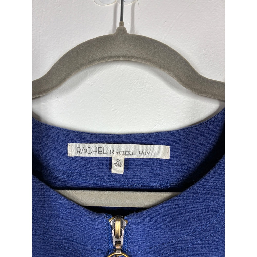 RACHEL Rachel Roy Royal Blue Sleeveless Zip Front Shift Dress Plus Size 3X - Picture 8 of 10